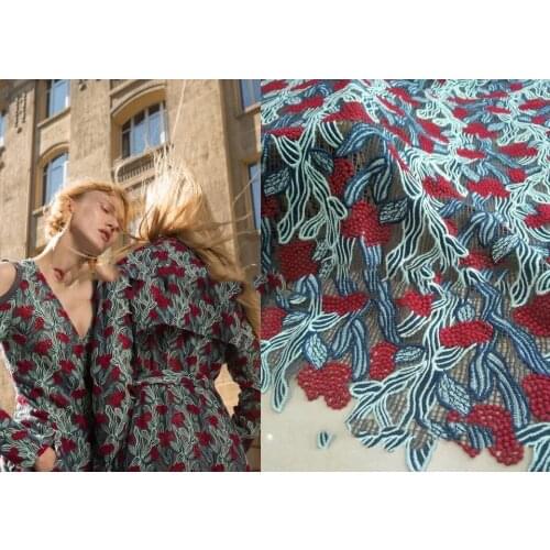 Quality lace fabric Mesh Embroidered Lace Fabric Wedding Dress Cord lace guiprue Fabrics Wholesale French Lace DYSGZL20