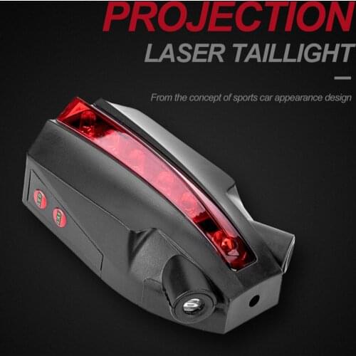 Bike Tail Light Led with Logo Projection Laser Taillights Bicycle Accessories Bifurcation Ray Lights