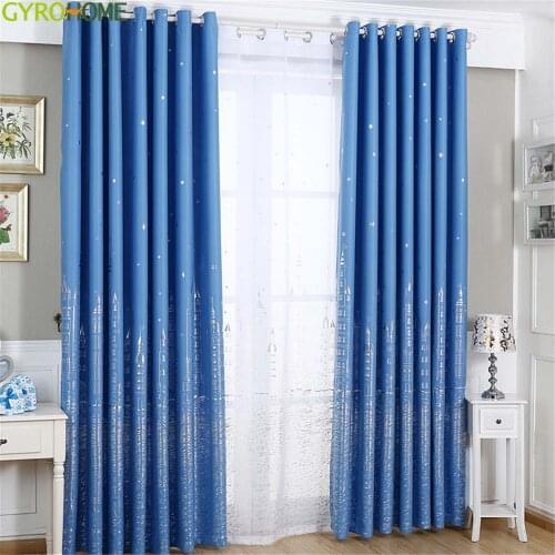 Blackout Curtains For Living Room Children Kids Baby room Bedroom Cartoon Castle Lovely Drapes