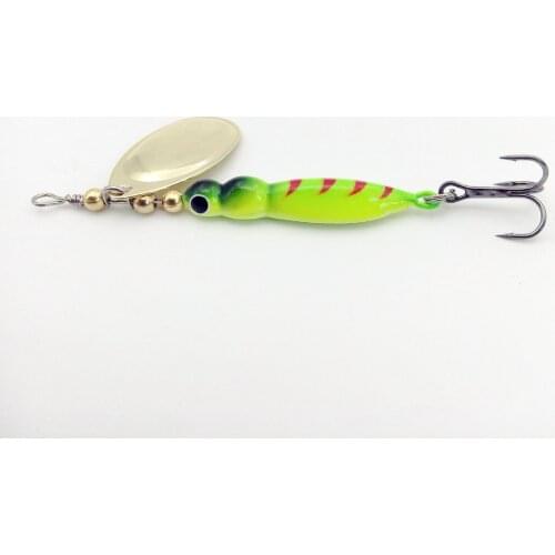 1Pcs 15g/9cm Spinner Metal Insects Fishing Bait Lifelike Bass Night Luminous Frog Sinking Artificial Spoon Lures Treble Hook