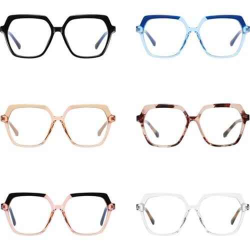 1 Pcs Clear Print Square Anti-blue Light Eyeglasses For Men Women Alloy Leopard Oversize Computer Myopia Glasses