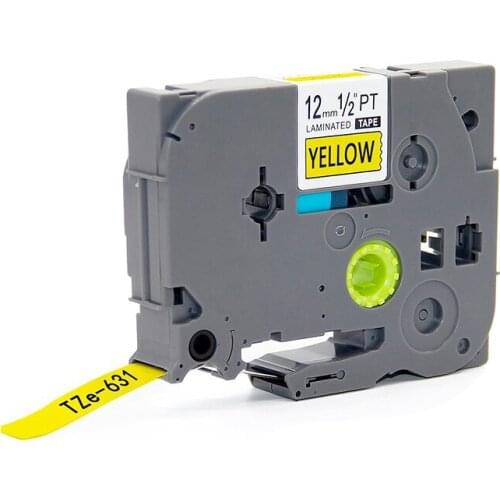20pk/lot Compatibel brother 12mm tz tze tape TZ631 TZe631 TZe 631 TZ-631 TZe-631 p touch label tape