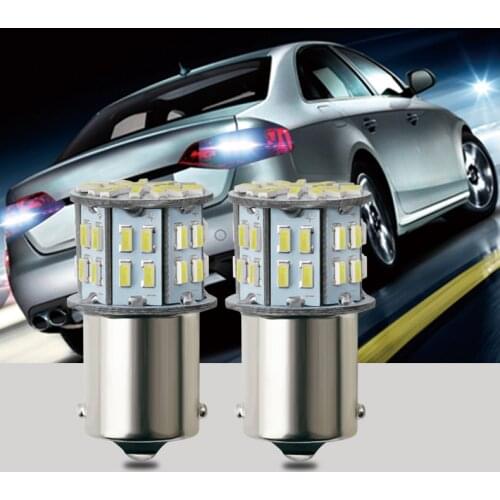 50pcs High Bright Car LED Lights S25 1156 BA15S For Car Turn Signal Lamps 1157 BA15S P5W Auto Tail Bulbs Reverse Light 12V Diode