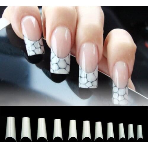500pcs Nail Art C-shape French Manicure False Nail Tips Fake Nails Artificial Nails Beauty Products