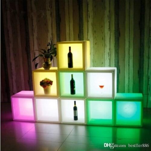 Acrylic 400x400x400mm RGB led ice wine boxes led cabinet light with remote and charger led wine cupboards for put bottle others
