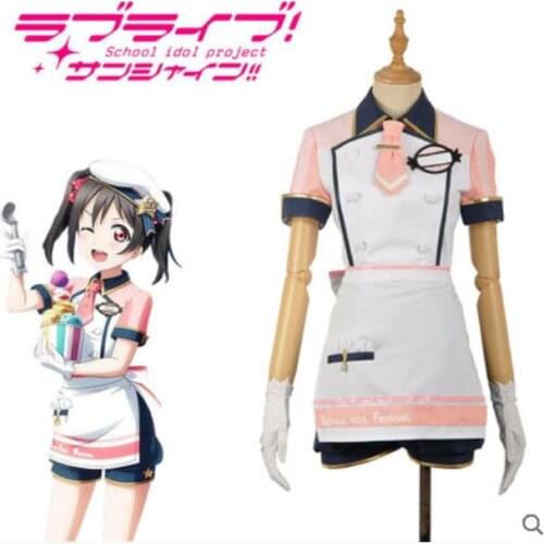 Anime LoveLive! Cos Yazawa Nico Halloween Cosplay Female ice cream No awakening Maid Costume