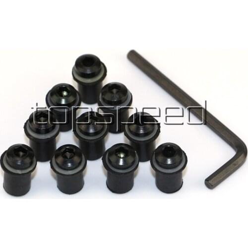 10 PCS Black Motorcycle Windshield Windscreen Screws Bolts