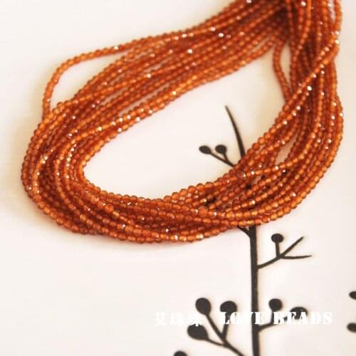 Orange garnet faceted cut 2mm3mm 14.5"/38cm tiny seed beads jewelry making DIY for women