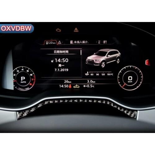 For Audi Q7 S line Carbon Fiber Interior Car Dashboard Decoration Strip Car-Styling 3D Sticker 2016 2017 2018 2019 Accessories