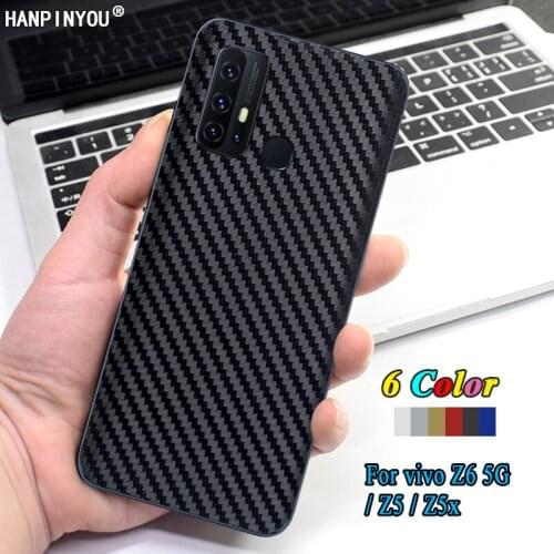 For vivo Z6 5G / Z5 / Z5x New Back Rear Cover Decal Skin 3D Carbon Fiber Phone Protective Sticker Film Guard (Not a Case)