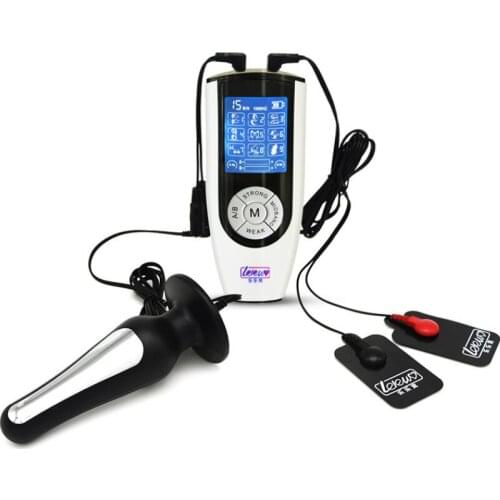 Dual Anal Electro Plug Electric Shock Host and Cable Electro Shock Sex Toys Electro Stimulation Sex Toys Adult Game Sex Shop