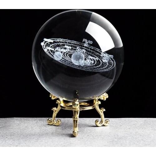Galactic system Figurine Ornaments Feng Shui Crystal Ball Office Home Desk Decoration Accessories Modern Art Decoration Craft