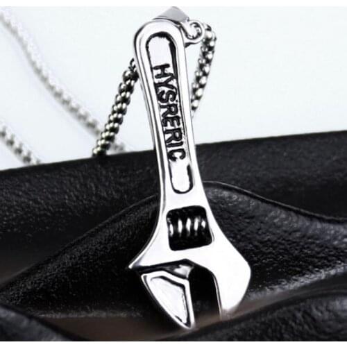 HNSP Punk Wrench Pendant Necklace For Men