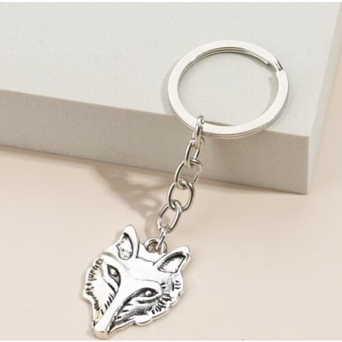 Metal Keychain Fierce Wolf Head Key Ring Animal Key Chains For Women Men Handbag Accessorie Car Hanging Jewelry Handmade Gifts