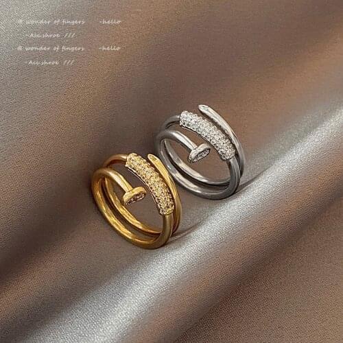 2021 New Classic Metal Spiral Opening Rings For Woman South Korea Fashion Jewelry Party Girls Luxurious Finger Set Accessories