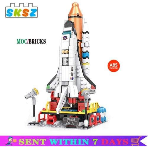 2021 New Space Shuttle Space Capsule Rocket Launcher 3 Style Children Education Toys Building Blocks Birthday Gifts