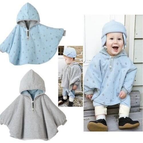 Infant Girls Boys Coat Double Side Wear Fleece Hoodie Outwear Spring Autumn Winter Warm Cloak Childrens Clothing Poncho Cape