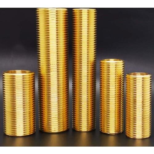 1/2" 3/4" BSP Male Thread Brass Full Thread Nipple Pipe Fitting Connector Adapter