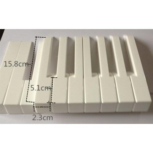 Simulated Ivory Piano Keytops Full Set of 52 Glossy Grained White