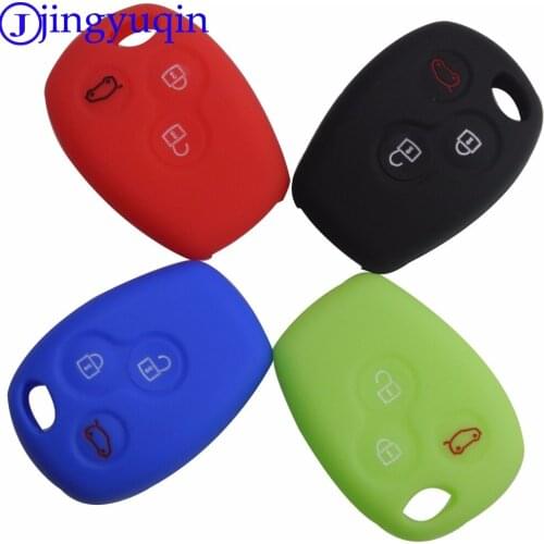 Jingyuqin 3 Buttons Remote Silicone Car Key Cover Fob Case Shell For Renault Clio Kangoo Megane Master