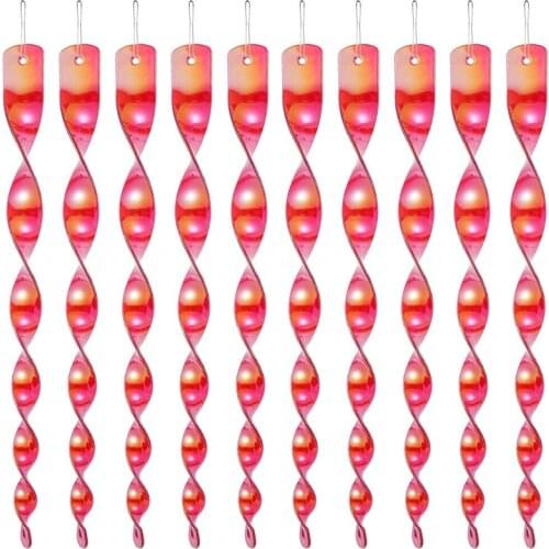 10PCS Red/Gold/Green/Silver Bird Repellent Reflective Scare Rods Spiral Deterrent Control Device Decor Bird Spiral Repellent