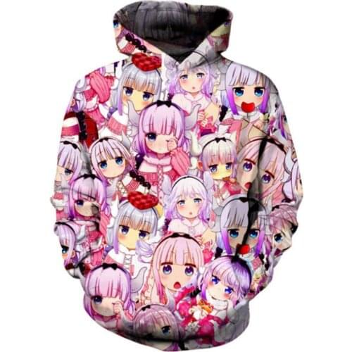 Miss Kobayashis Dragon Maid 3D Hoodie Cosplay Kanna Kamui Tohru Kobayashi san Chi no Maid Dragon Thin Hoodies Sweatshirt Tops