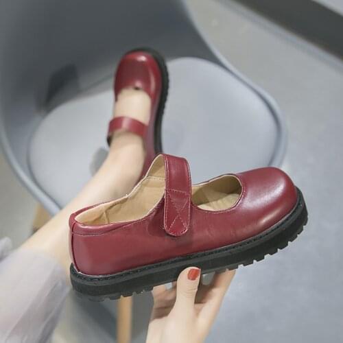 Lolita Shoes red white Platform Mary Janes Shoes Patent Leather Women Dress Shoe zapatos mujer Black Spring Autumn 2021
