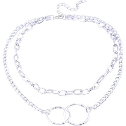 Vintage Golden Chains On The Neck Choker Necklaces For Women Fashion Punk Metal Multi-layer Necklaces Female Jewelry Trend