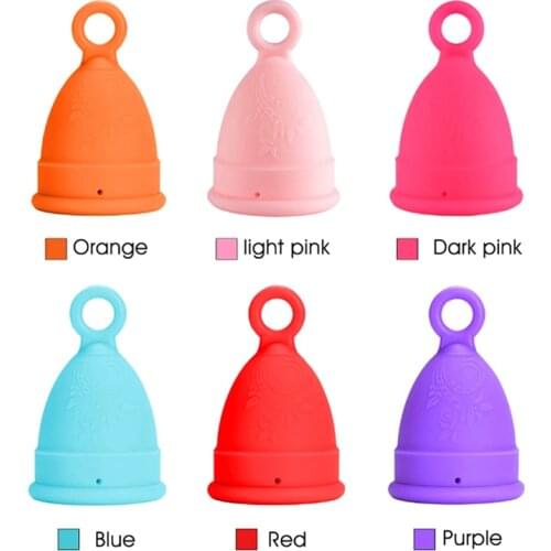 1Pcs Mestrual Cup With Ring Hygiener Period For Women Menstruatie Cup Medical Grade Silicone Menstrual Cup Collector Menstrual