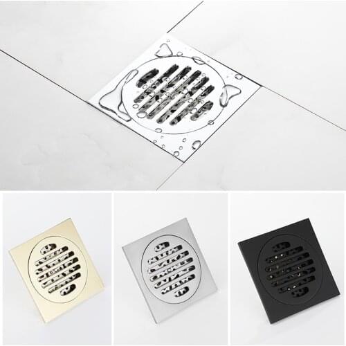 100*100mm brass floor drain,Gold/Chrome/Black/Brushed 4 inch square shower room drainer bathroom drainer,High quality