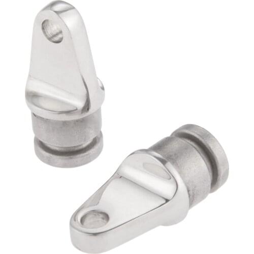 2pcs Stainless Steel Yacht Boats Boat Bimini Top Inside Eye End Plug Fitting Marine Hardware For 22mm 7/8" Pipe Tube