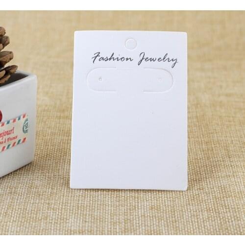 200pcs/lot 5.8x8.1cm White Paper Earring Card Cute Jewelry Ear Studs Display Cards Rectangle Shape Jewelry Tag Label