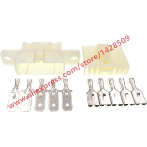 5 Sets 5 Pin 7.8mm Automotive Connector Female Male Auto Plugs With Screw Mounting Holes