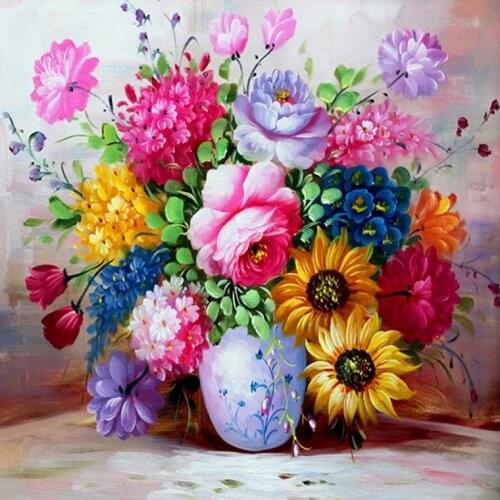 5D DIY Diamond Embroidery Colorful Flower Handmade Diamond Painting Mosaic Cross Stitch Needlework Home Decor Handmade Gifts