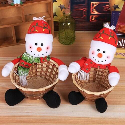 Large size Christmas Decoration Candy Basket Desktop Childrens Candy Basket for Xmas New year home decoration Ornament
