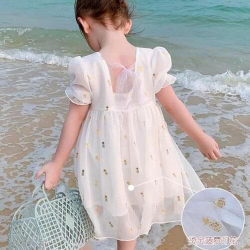 Sukienka Dziewczynka Kids Dresses For Girls Princess Children Summer Short Sleeve Chiffon Clothes Costume 2021 New