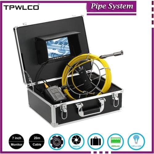 Diameter 23mm Pipe Sewer Inspection Camera 20m Cable 7inch Screen Drain Pipeline Industrial Endoscope System IP68 Waterproof