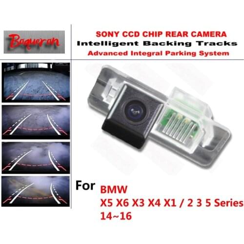 For BMW X5 X6 X3 X4 X1 / 2 3 5 Series 14~17 CCD Car Backup Parking Camera Intelligent Tracks Dynamic Guidance Rear View Camera