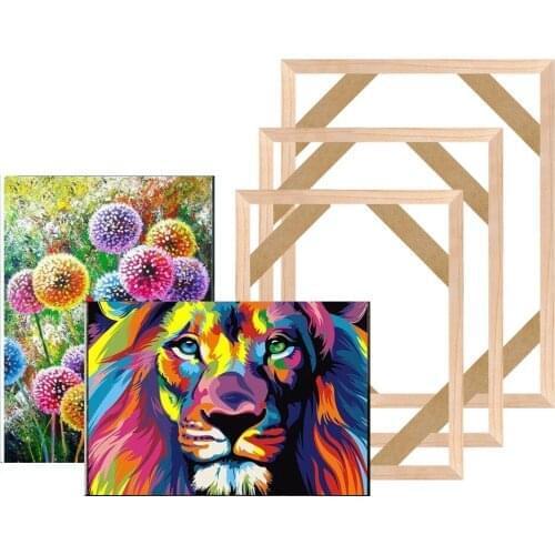 Canvas Oil Painting Wood Frame DIY Canvas Picture Photo Frame Bar Oil Painting Wall Art Diamond Painting Wooden Frame