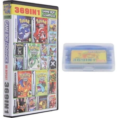 369 in 1 Retro Multi Games Card Mario Rockman 32-bit Game Cartridge for GBA SP NDS Multi-Games Collection Card Vintage Games