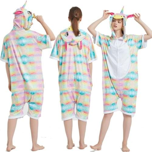 Summer Short Kigurumi Animal Pajamas Panda Licorne Pyjamas Kids Wolf Onesie Unicorn Jumpsuit