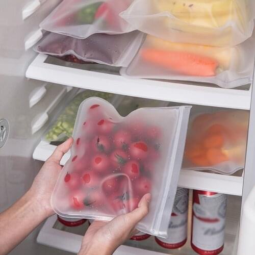 Food Storage Container Leakproof Containers Reusable Stand Up Zip Shut Bag Food Storage Bag Fresh Wrap Bag Vegetable Storage Bag