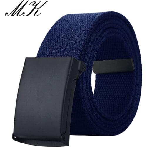 MaiKun Canvas Belts for Men Military Tactical Male Strap Metal Slider Buckle Men Belts for Jeans Pants