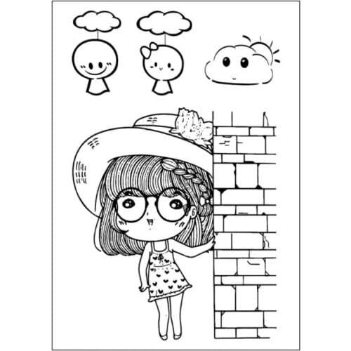 Little Girl Transparent Clear Silicone Stamp Seal DIY Scrapbooking Bullet Journal Accessories Stencil Decor Painting Template