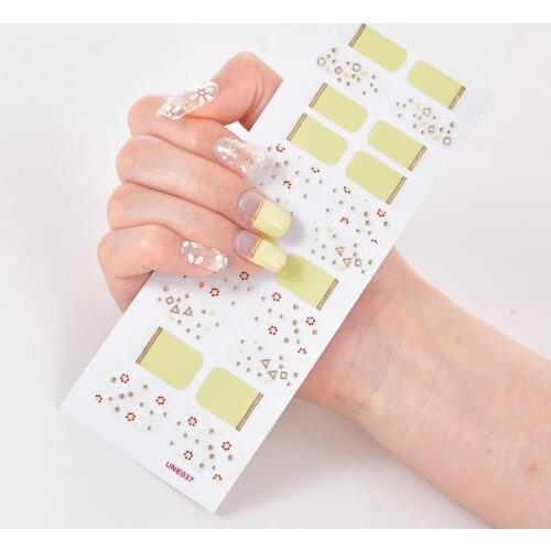 22 Tips/Sheet Solid And Shivering Patterned Nails Nails Sticker Designer Nail Wraps DIY Novidades Designer Nail Decals Nail Tips