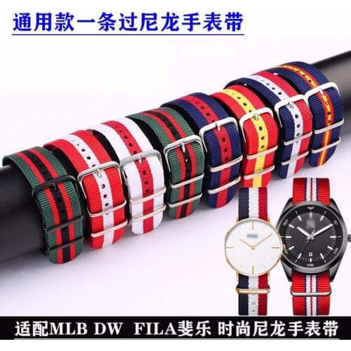 Fashion trend nylon watch strap for MLB Major League Baseball DW DanielWellington FilaWaterproof sweat canvas watch strap 20mm