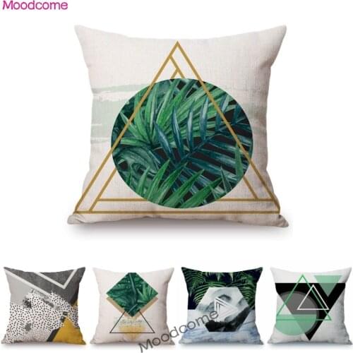 Nordic Geometric Modern Concise Aesthetics Home Decorative Sofa Throw Pillow Case Cotton Linen Metallic Art Chair Cushion Cover