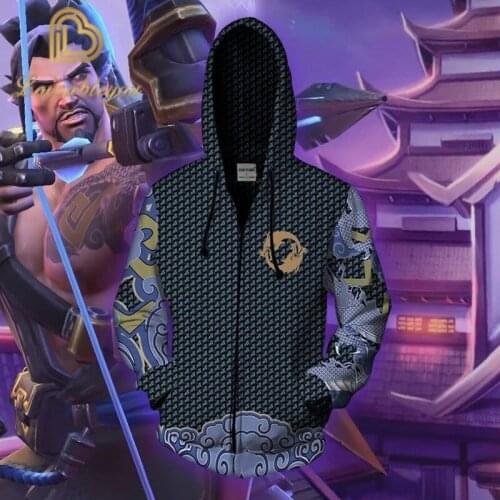 2019 New Men Game Hooded 3D Printed Hoodies Tracksuit Zipper Hoodie Hooded Hip Hop Tops Drop Shipping