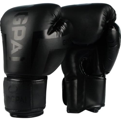 Good Quality Black adult kick boxing gloves muay thai luva de boxe Training fighting women boxing gloves Grappling MMA gloves