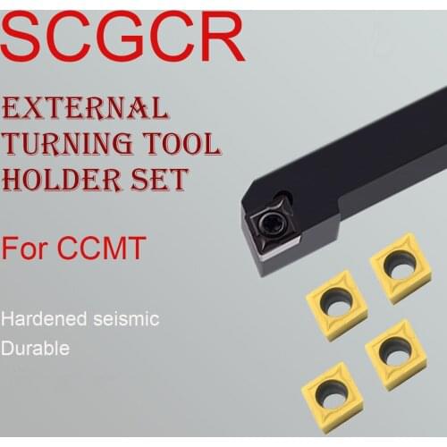 SCGCR1616H09 SCGCR2020K09 SCGCR2525M09 External Turning Toolholder CNC Lathe Boring Bar Cutting 10 PCS CCMT09 Carbide Inserts